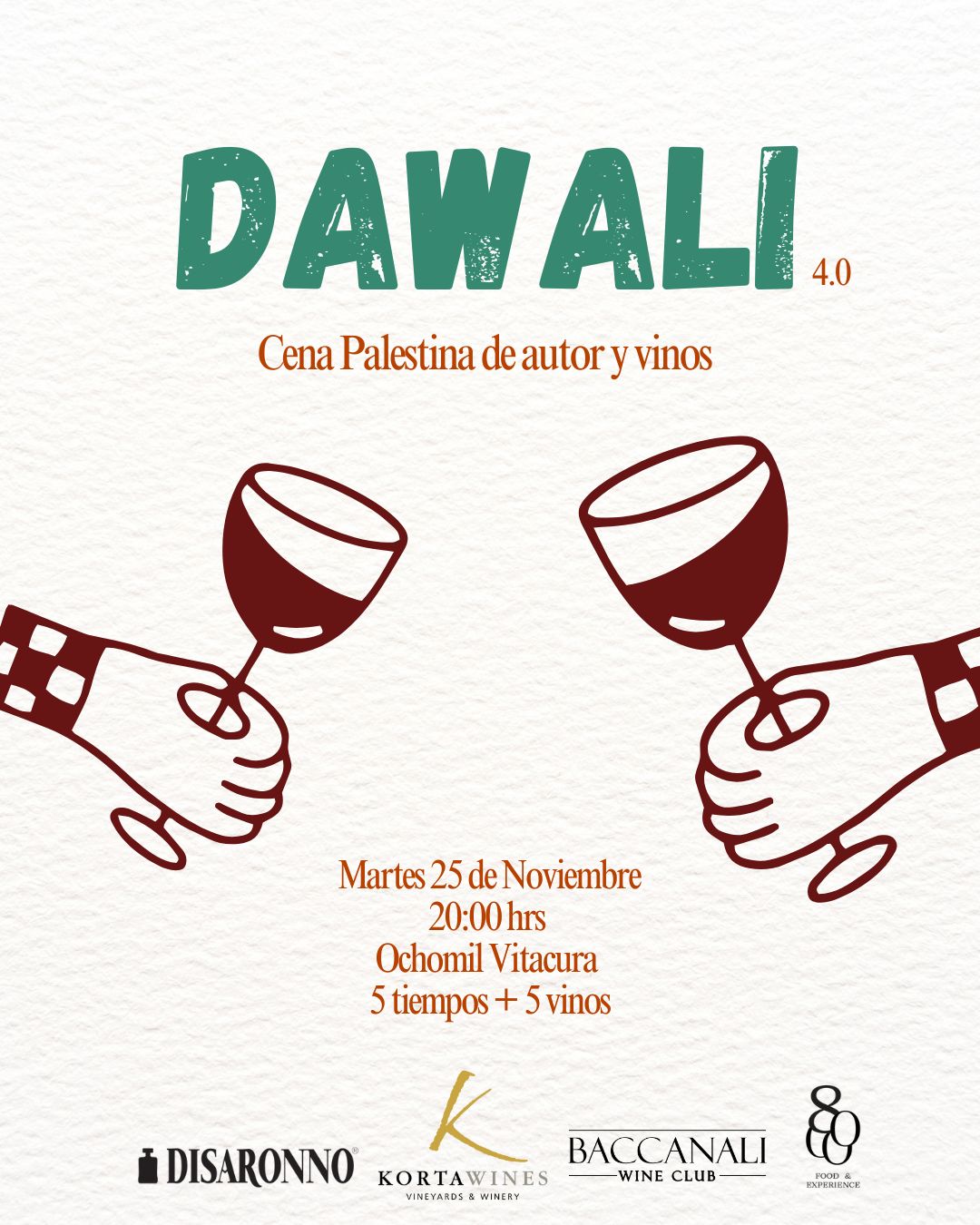 Dawali 4 - Cocina Palestina con vinos (25 de noviembre)