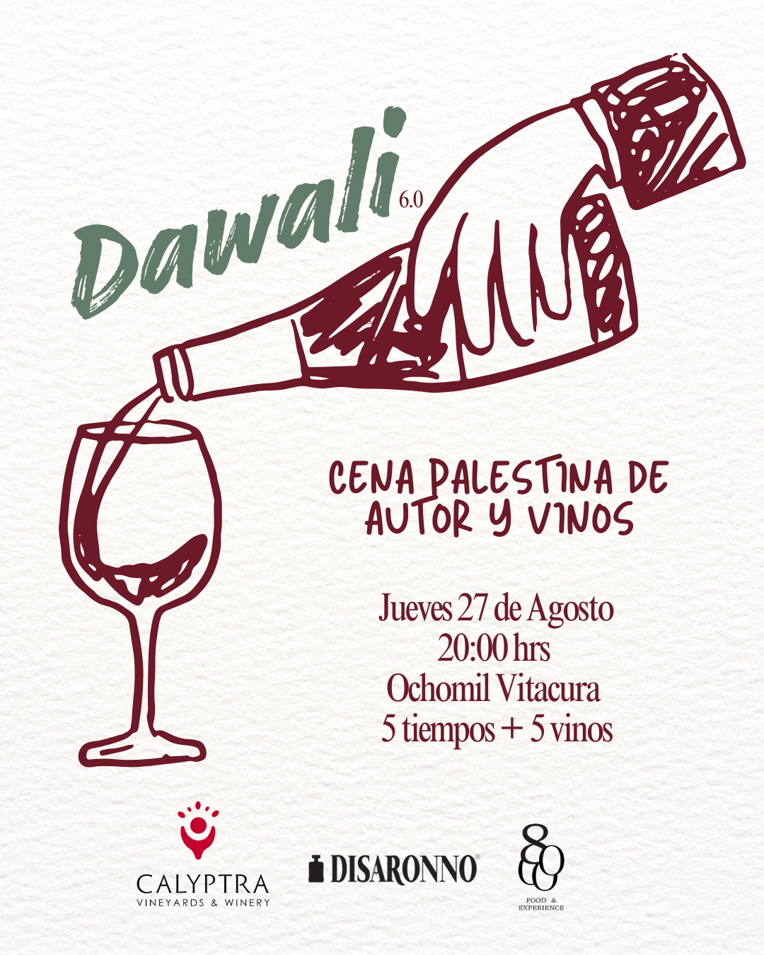 Dawali 6 - Cocina Palestina con vinos (27 de agosto)