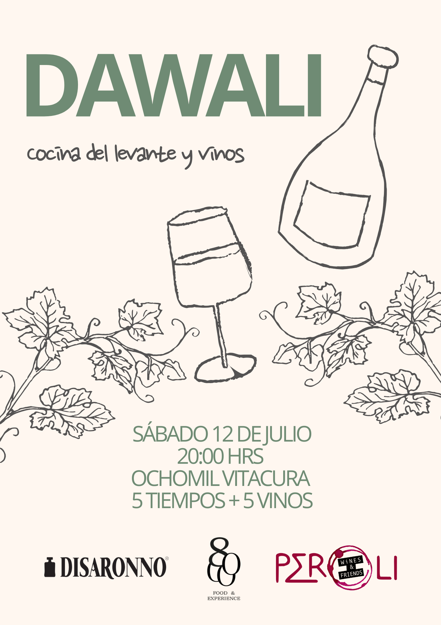 Dawali 2 - Cocina Levantina con vinos (12 de Julio)